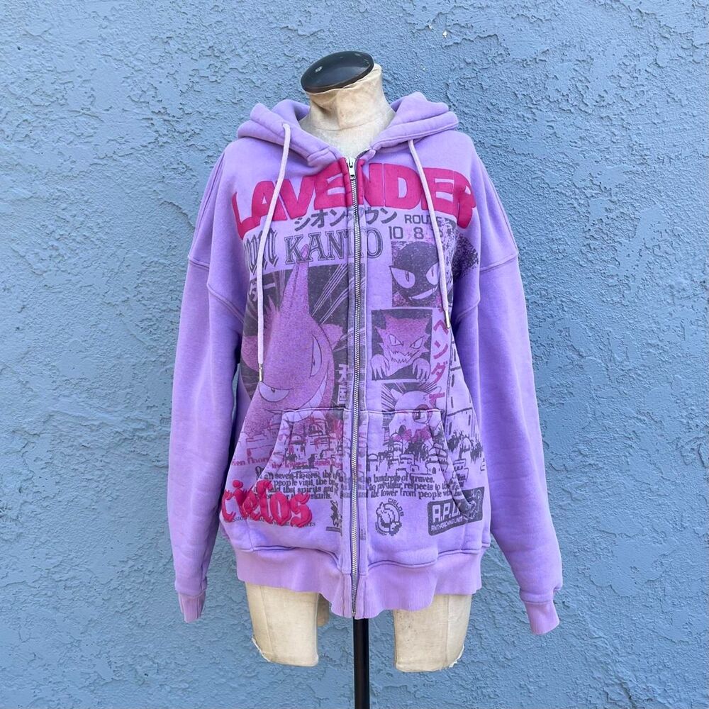 Lavender Town Pokemon Sweatshirt Hoodie Size Xl